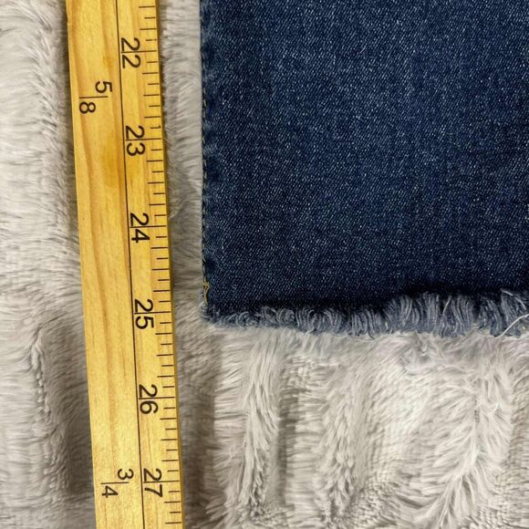 Threads & Others Jeans Women 15/32 Skinny Mid Rise Distressed Blue Raw Hem Denim - Picture 7 of 8